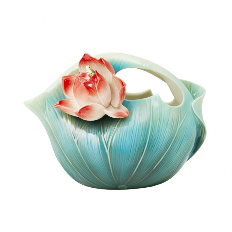 Franz Porcelain Vase Lotus & Frog FZ03729