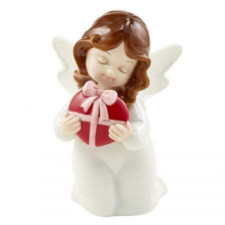 Franz Porcelain Figurine Angel Holding A Red Heart FZ03735