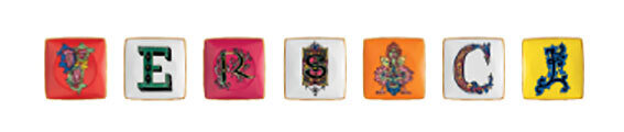 Versace Christmas Holiday Alphabet Set of 7 Dishes, MPN: 11940-403673-28632, 790955109599