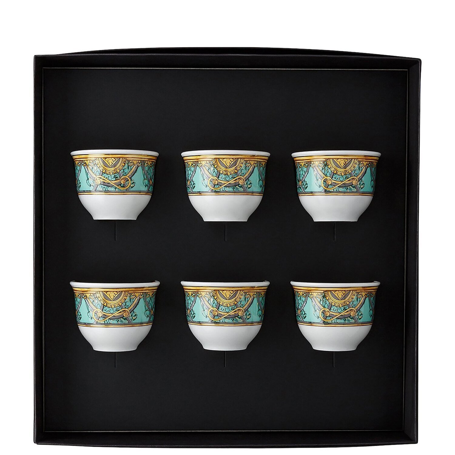 Versace La Scala del Palazzo Verde Set Of 6 Mugs Small W O Handle