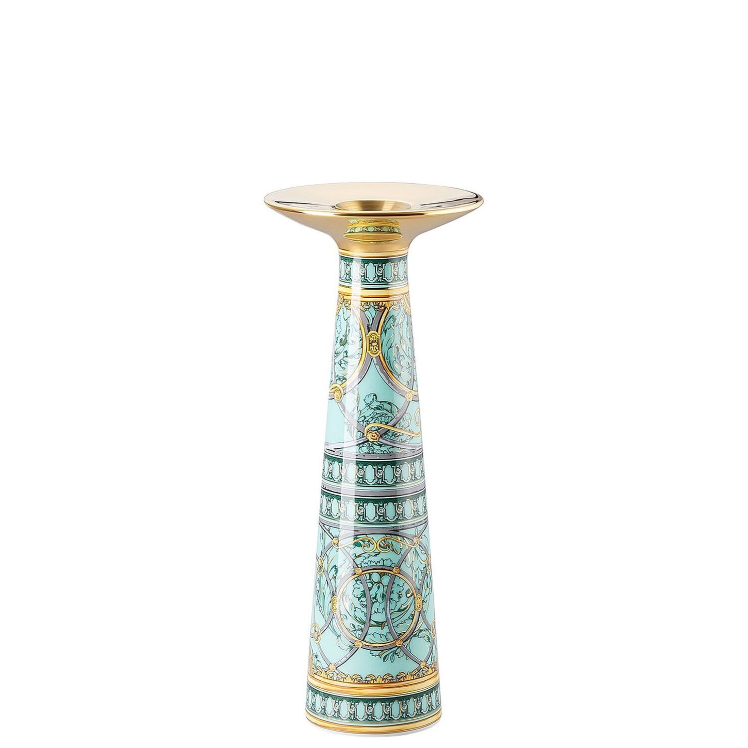 Versace La Scala del Palazzo Verde Vase Candleholder 10 Inch