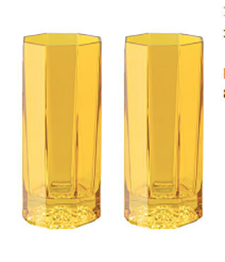 Versace Medusa Lumiere Amber Longdrink Set of Two 6 Inch