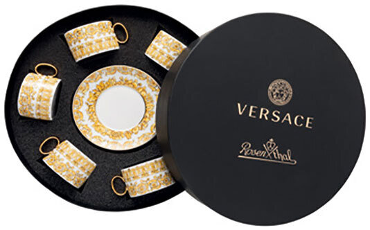 Versace Medusa Rhapsody Tea Cup & Saucer Set Six Round Hat Box