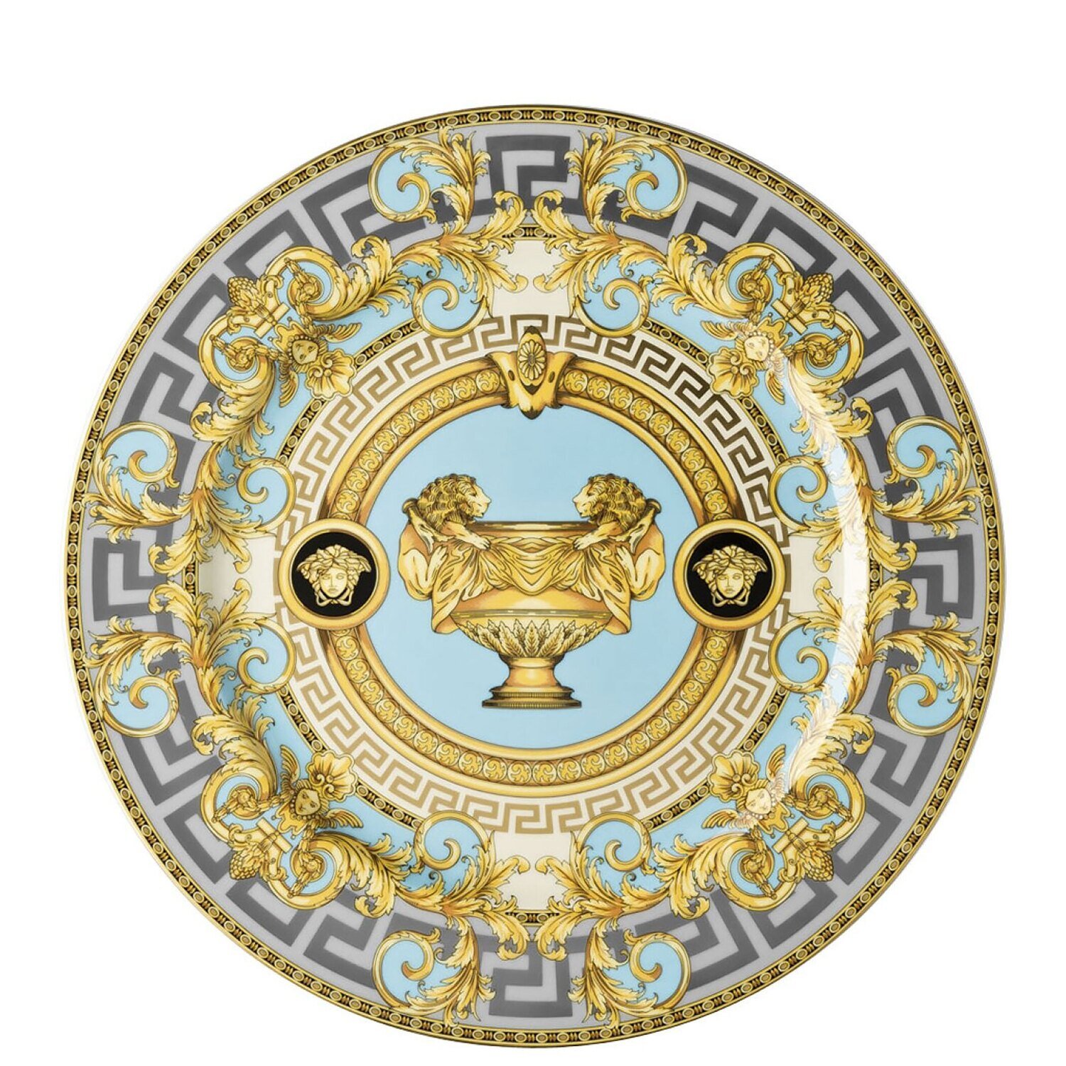 Versace Prestige Gala Bleu 2 Service Plate (less gold) 11 3/4 Inch