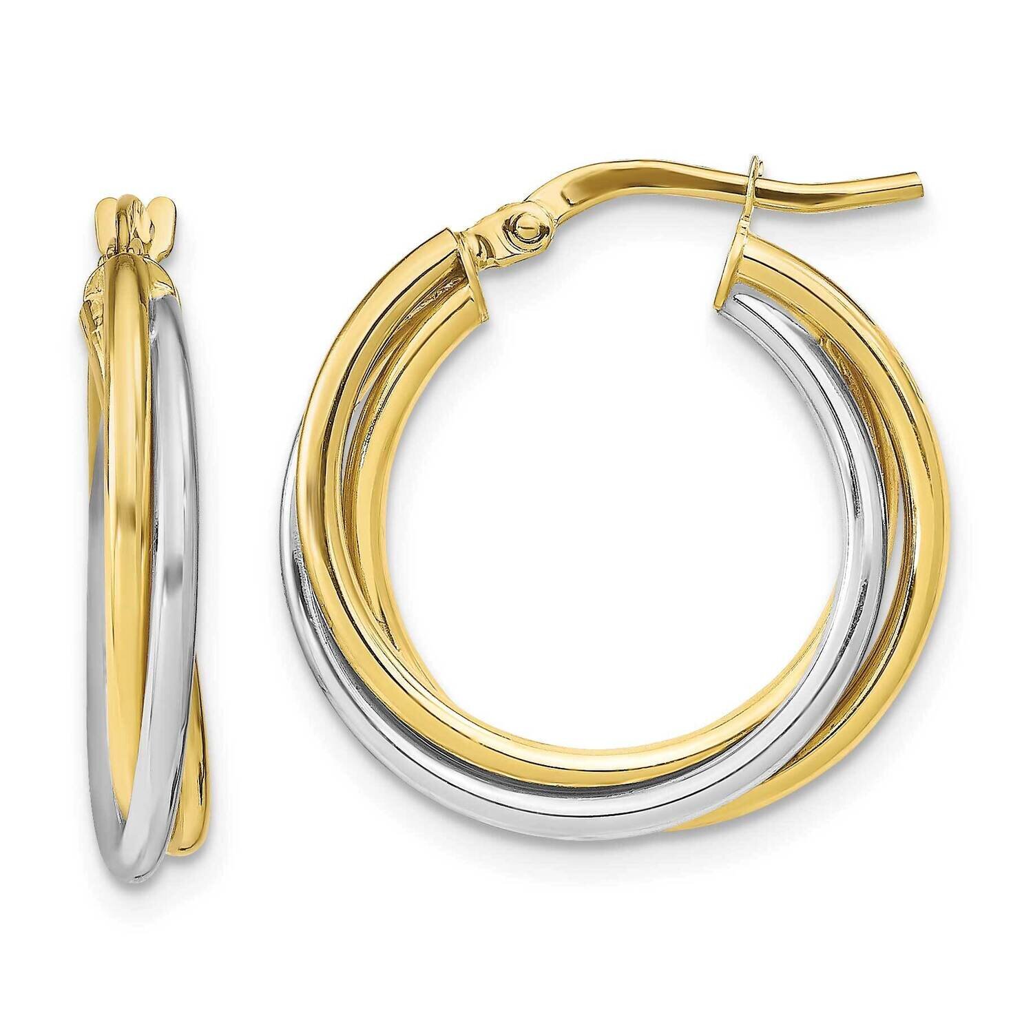 Leslie&#39;s Hoop Earrings 10k Two-tone Gold Polished HB-10LE502, MPN: 10LE502, 191101737336