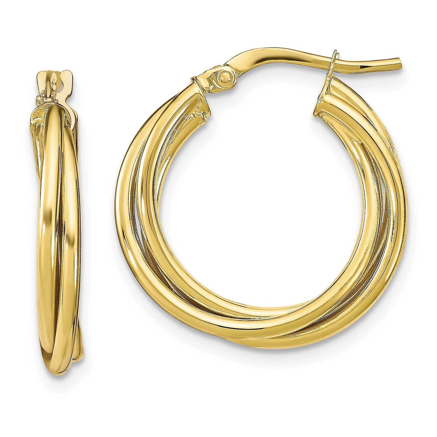 Hoop Earrings 10k Gold Polished HB-10LE504
