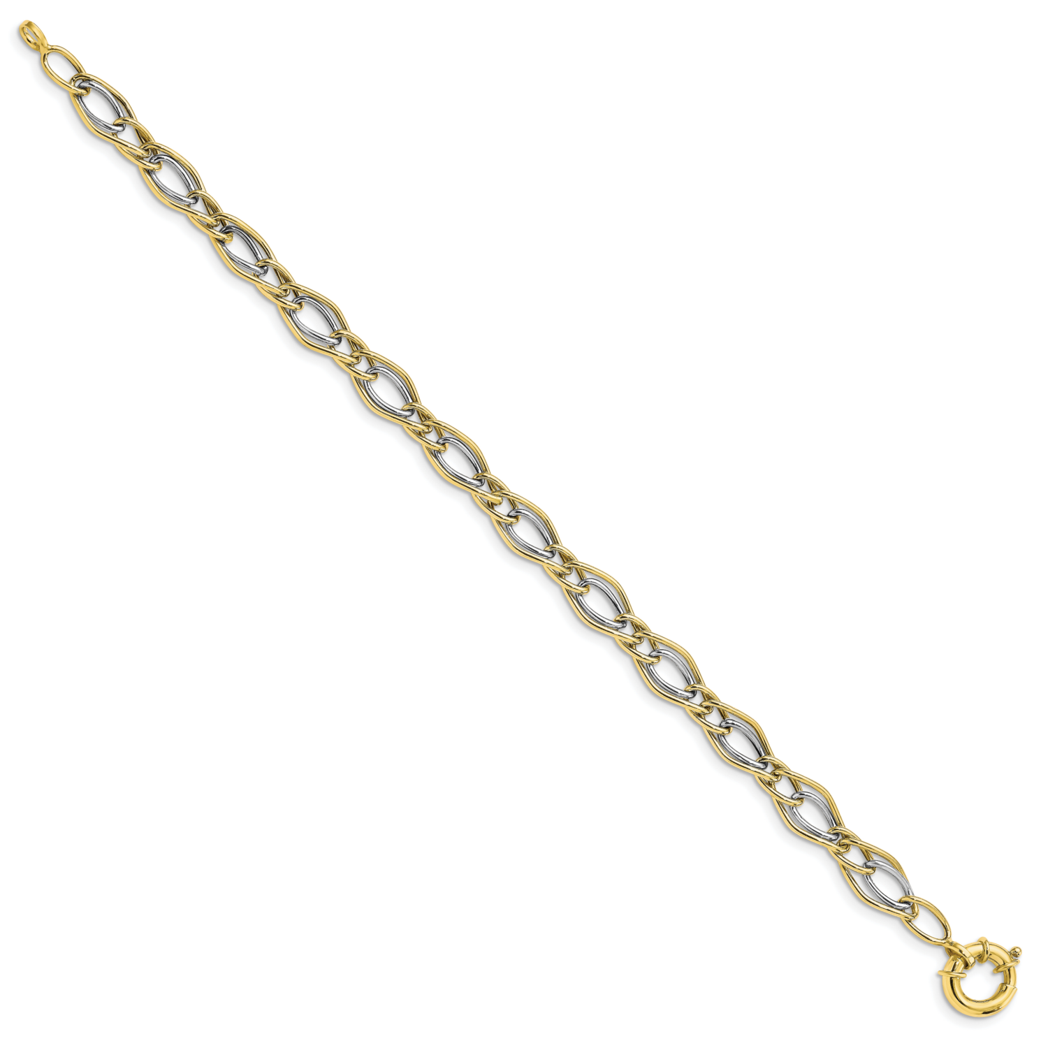 Yellow Rhodium-plated Polished Bracelet 10k Gold HB-10LF585-7.5