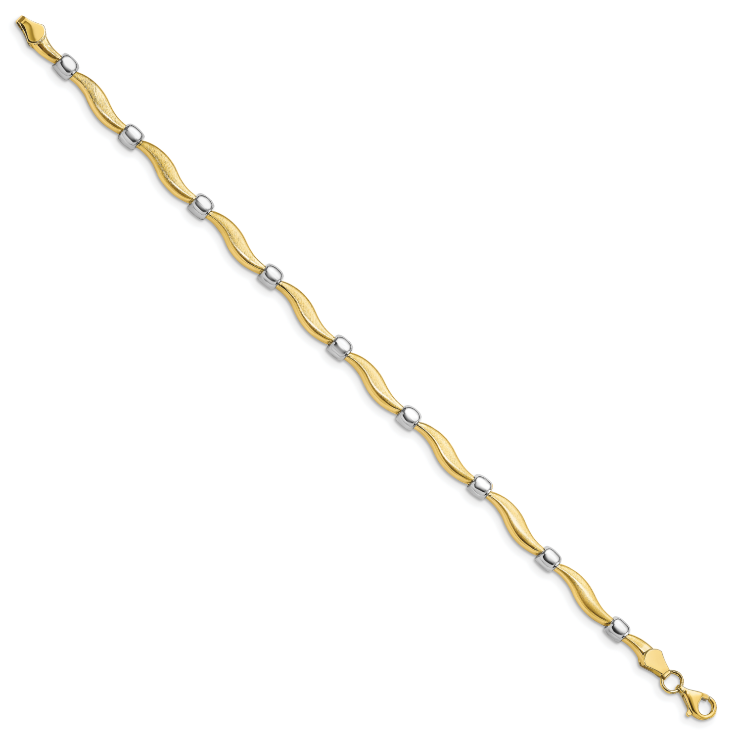 Leslie&#39;s Satin Bracelet 10k Gold Rhodium-plated Polished HB-10LF593-7.5, MPN: 10LF593-7.5, 19110190…