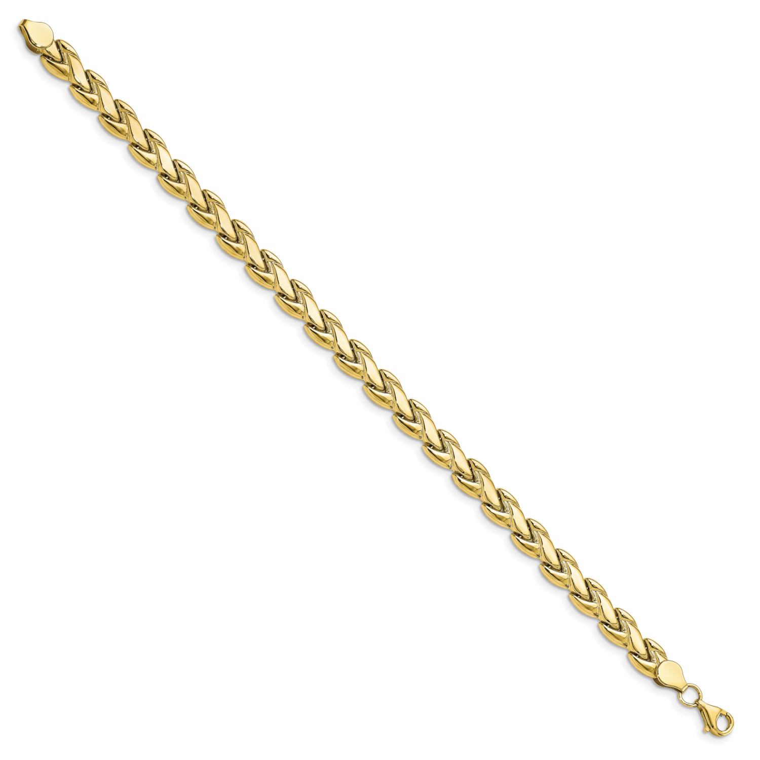 Fancy Link Bracelet 10k Gold Polished HB-10LF602-7.5