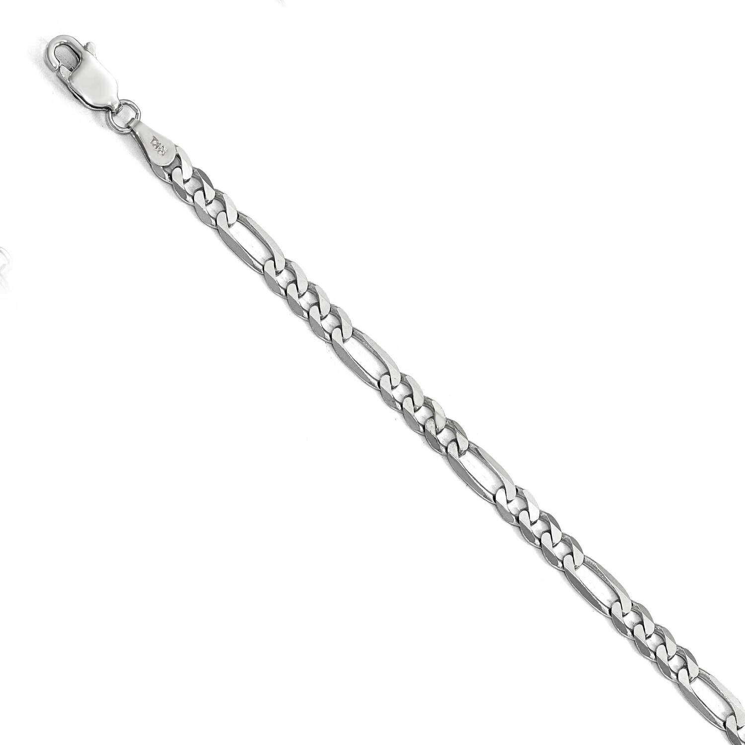 Leslie&#39;s 4.0mm Flat Figaro Chain 8 Inch 14k White Gold HB-1301-8, MPN: 1301-8, 191101849206