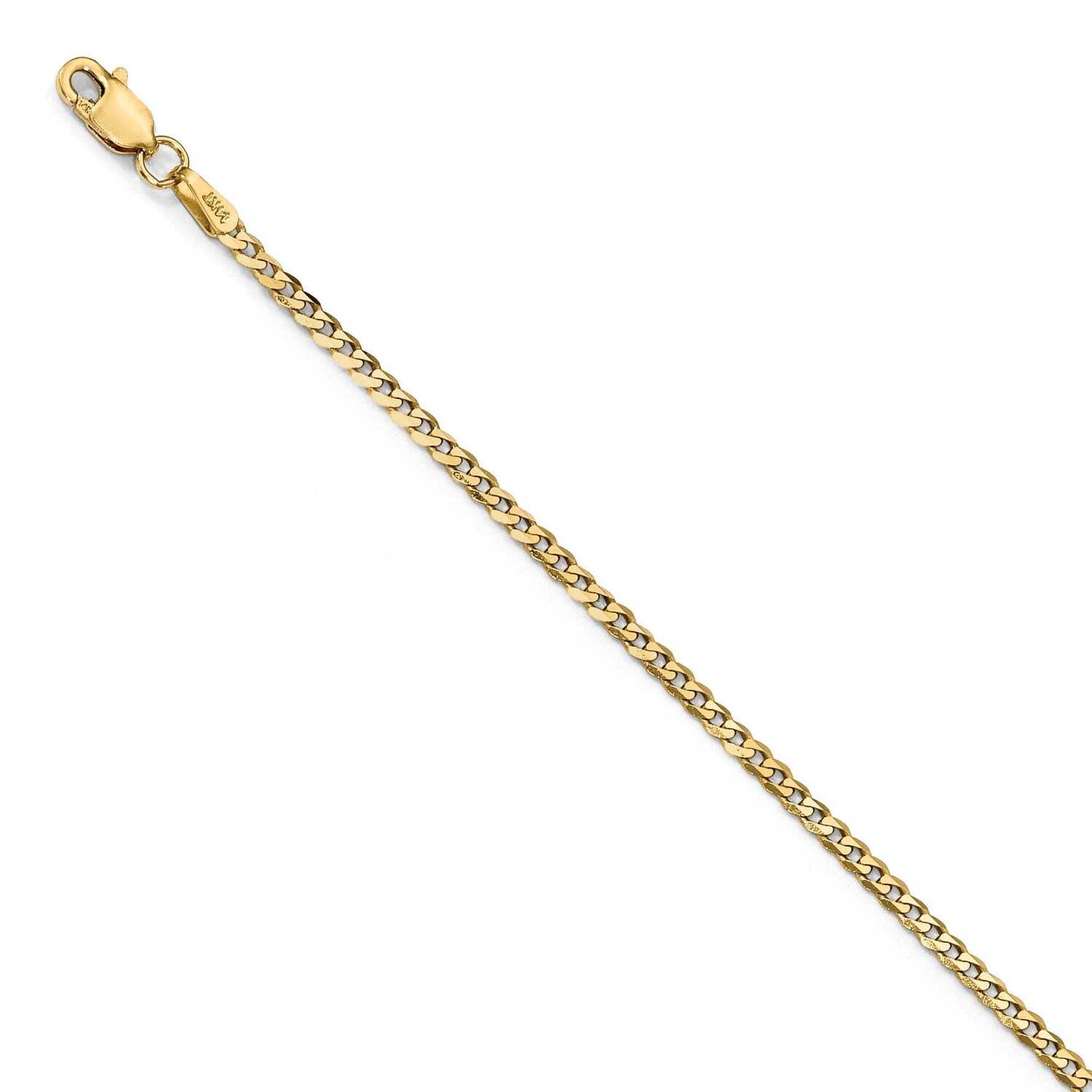 2.2mm Beveled Curb Chain 8 Inch 14k Gold HB-1305-8