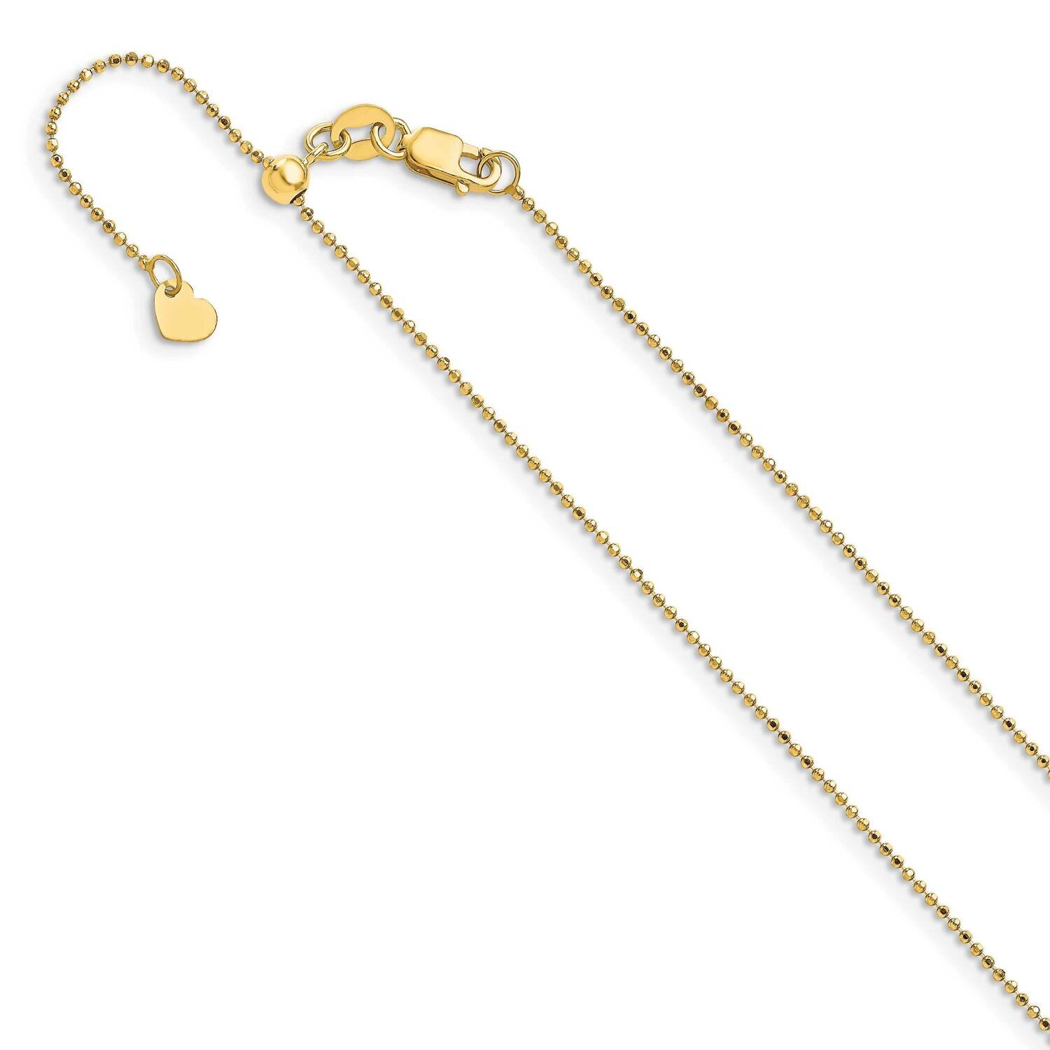 Beaded Adj. Chain 22 Inch 14k Gold Polished HB-1349-22