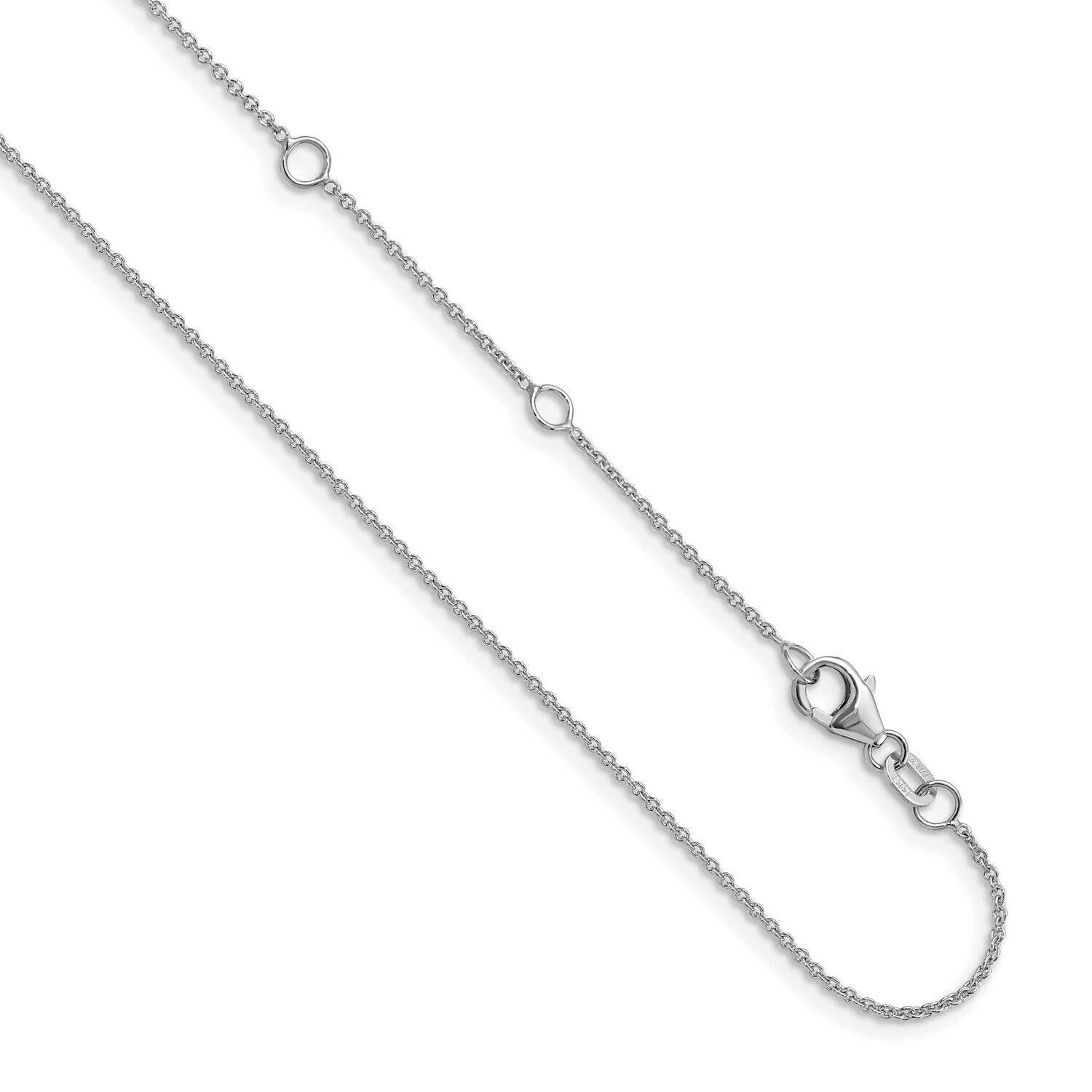 1.25mm Round Cable Adjustable Chain 18 Inch 14k White Gold HB-1354-16+2