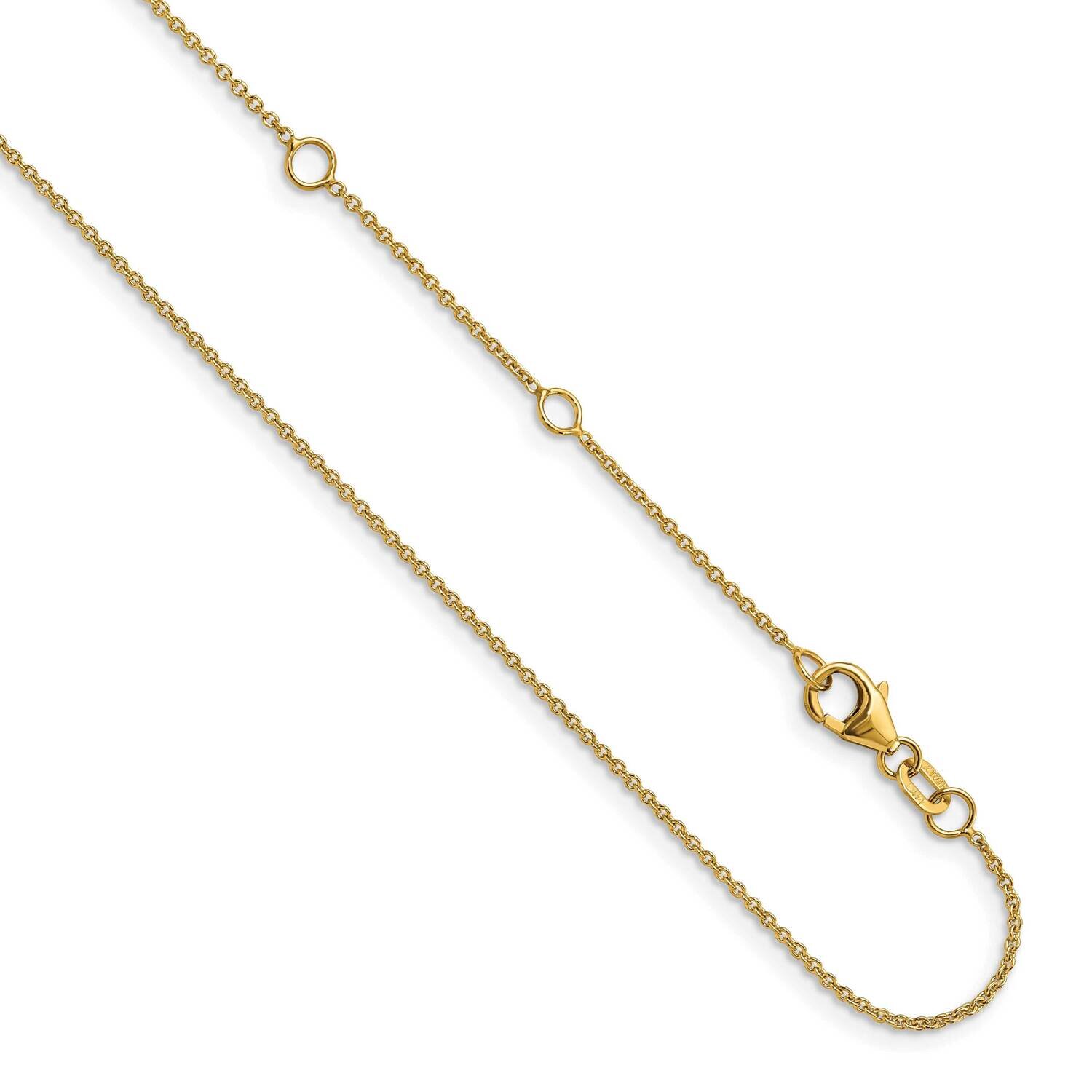 1.25mm Round Cable Adjustable Chain 18 Inch 14k Gold HB-1355-16+2