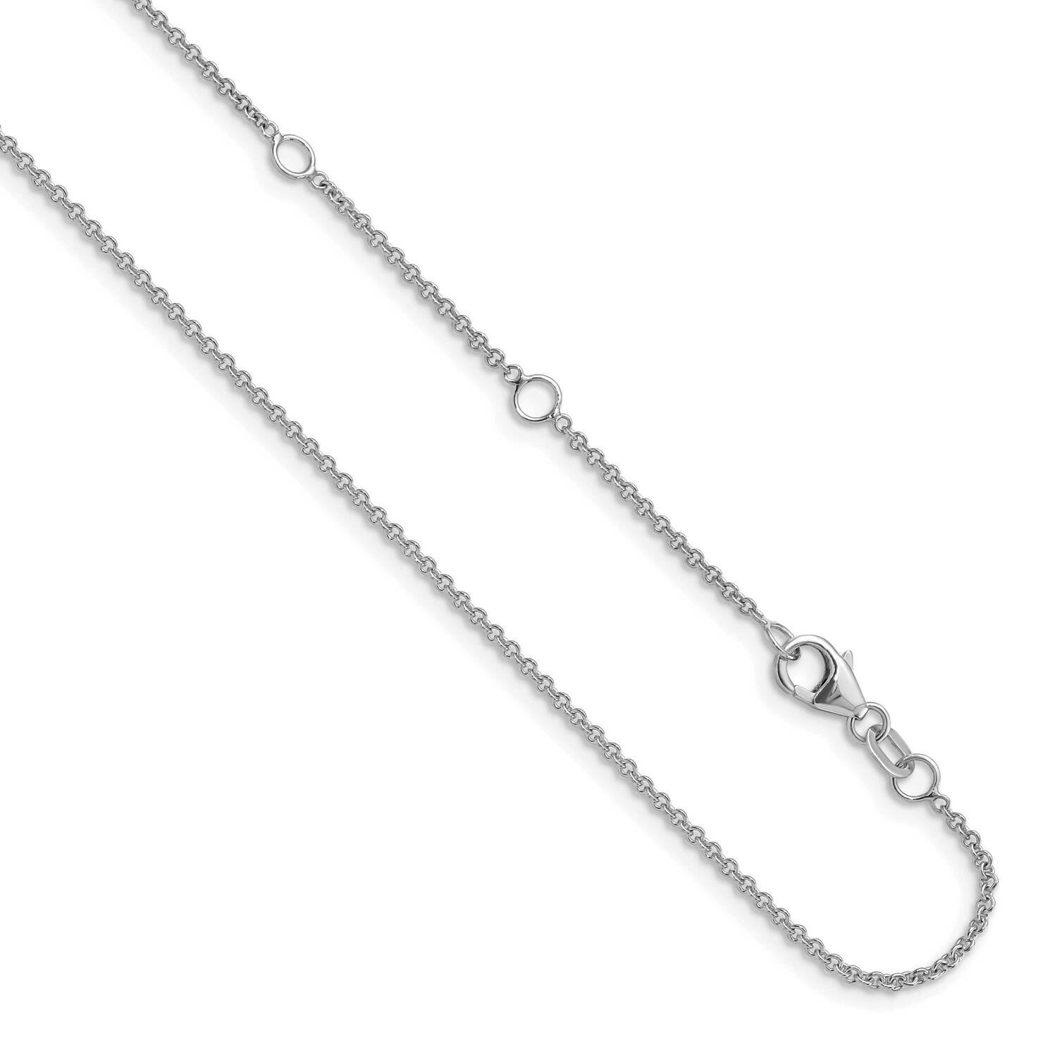 1.40mm Round Cable Adjustable Chain 18 Inch 14k White Gold HB-1356-16+2