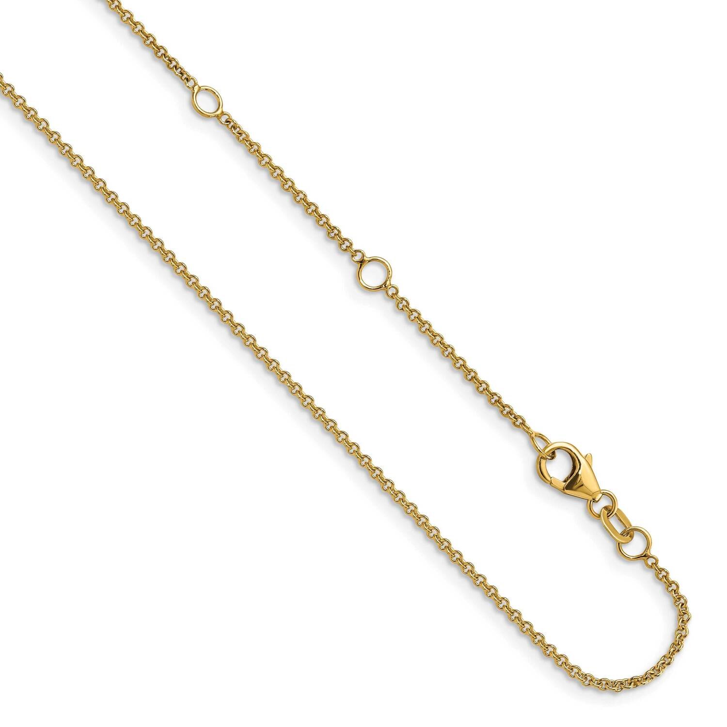 1.40mm Round Cable Adjustable Chain 18 Inch 14k Gold HB-1357-16+2