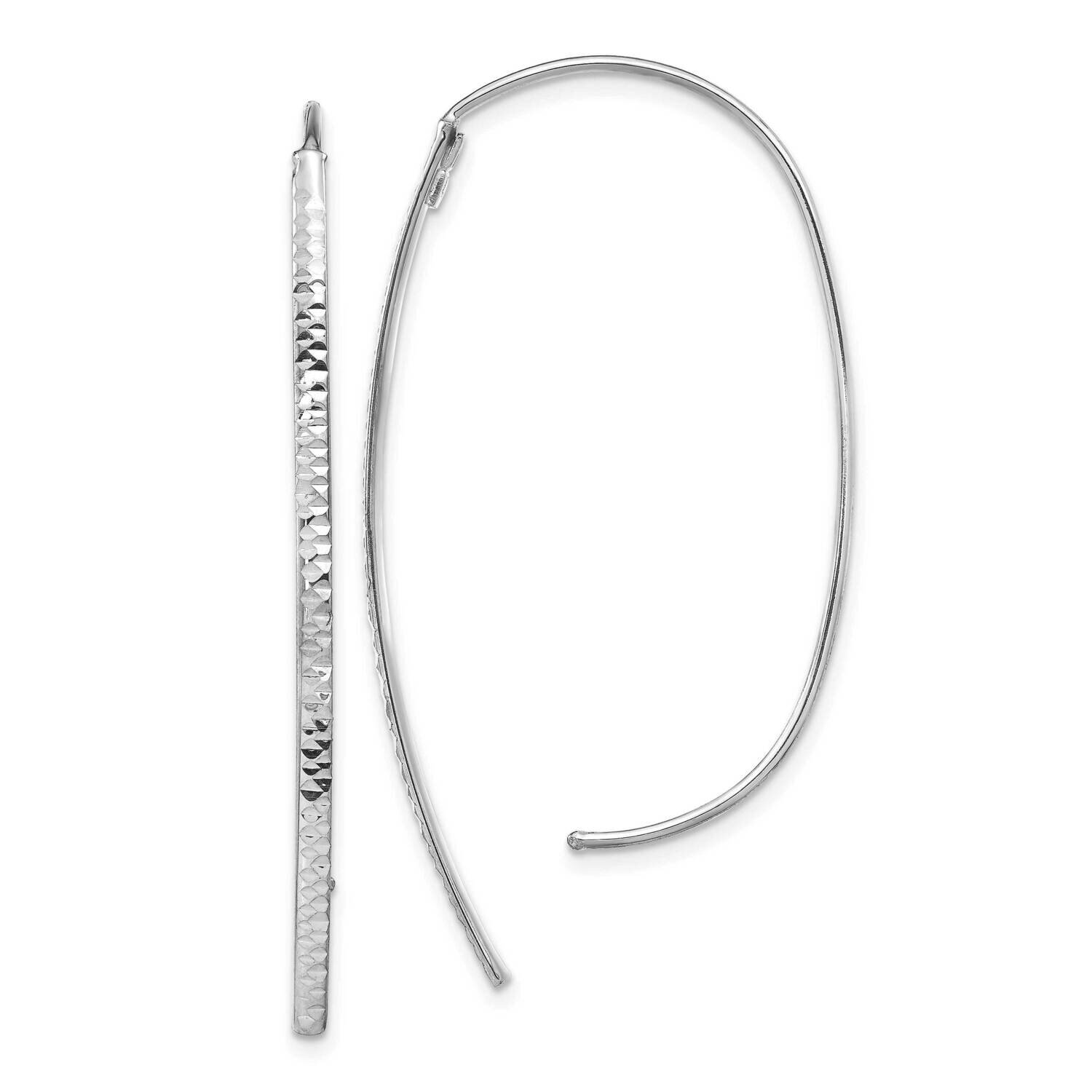 Leslie&#39;s Polished Threader Earrings 14k White Gold Diamond-cut HB-LE1959W, MPN: LE1959W, 1911019785…