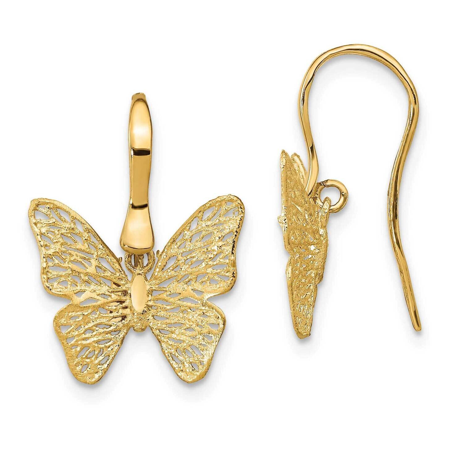 Leslie&#39;s Filigree Butterfly Earrings 14k Gold Polished HB-LE1992, MPN: LE1992, 191101979521