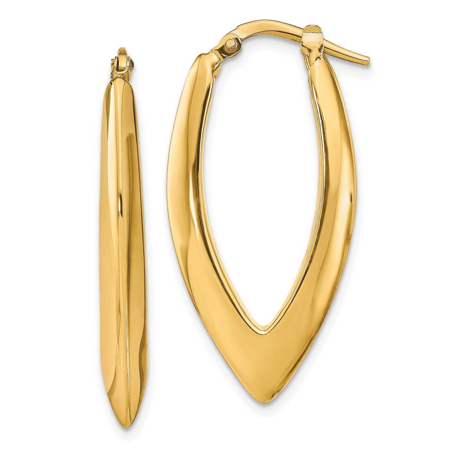 Oval Hoop Earrings 14k Gold Polished HB-LE2039