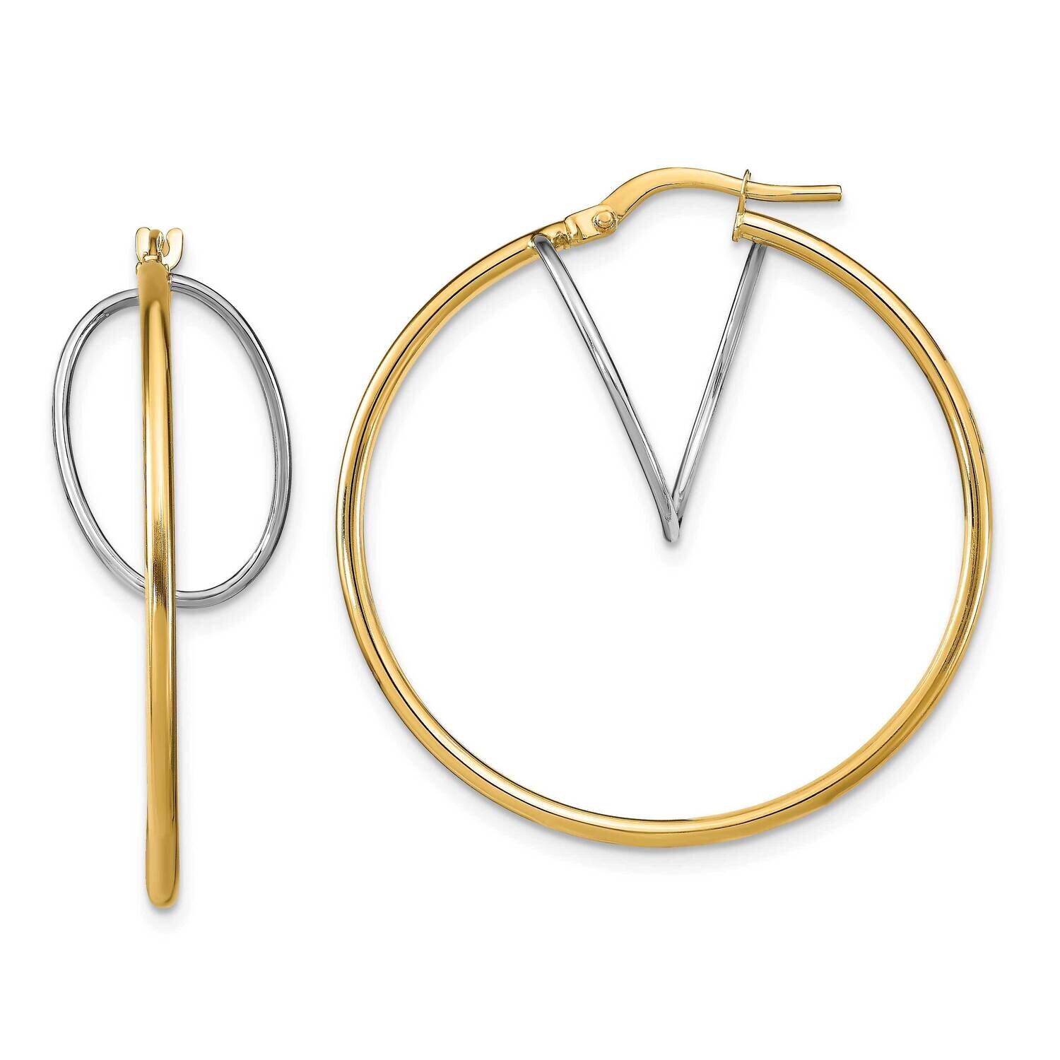 Two-Tone Hoop Earrings 14k Gold HB-LE2082