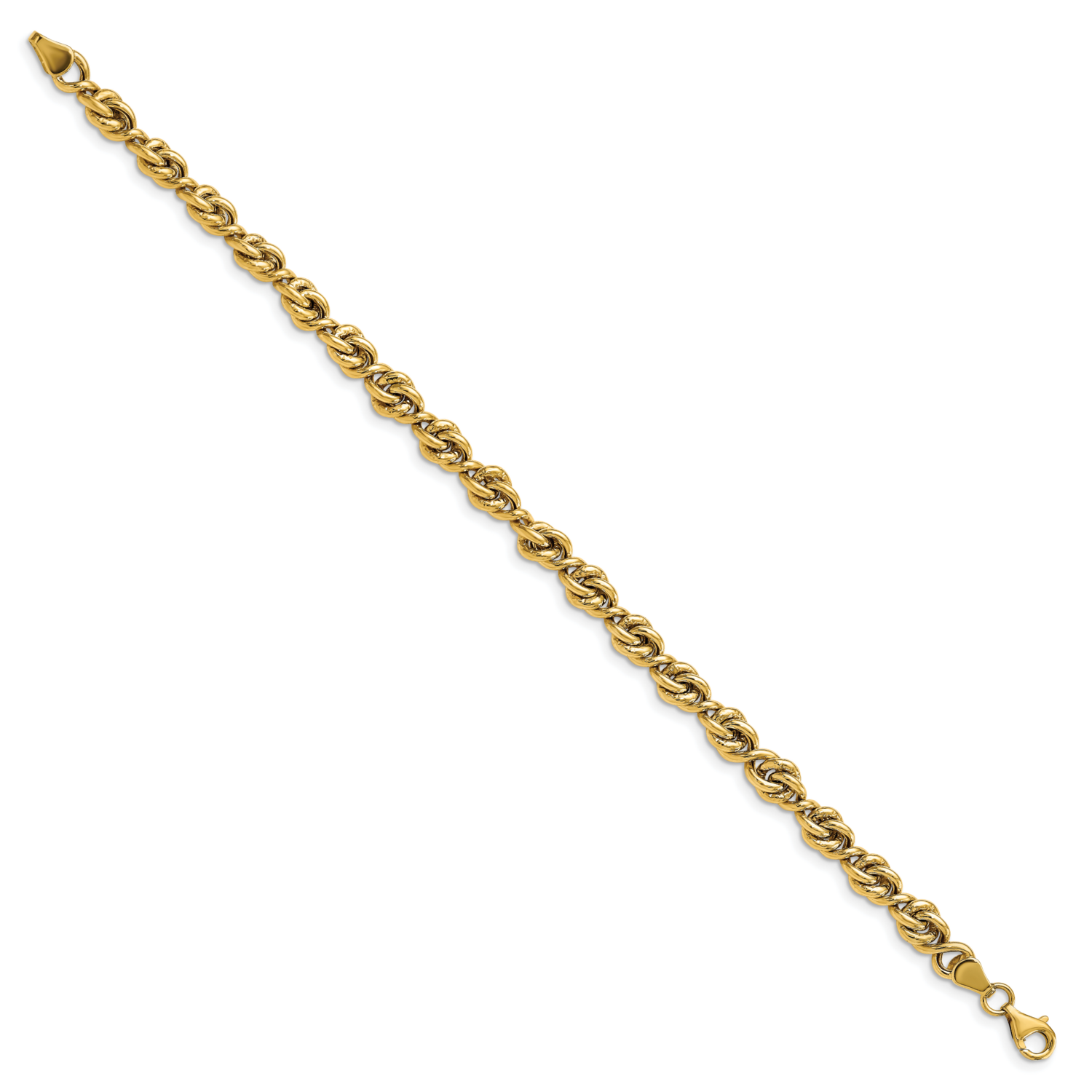 Fancy Link Bracelet 14k Gold Polished HB-LF1427-7.5