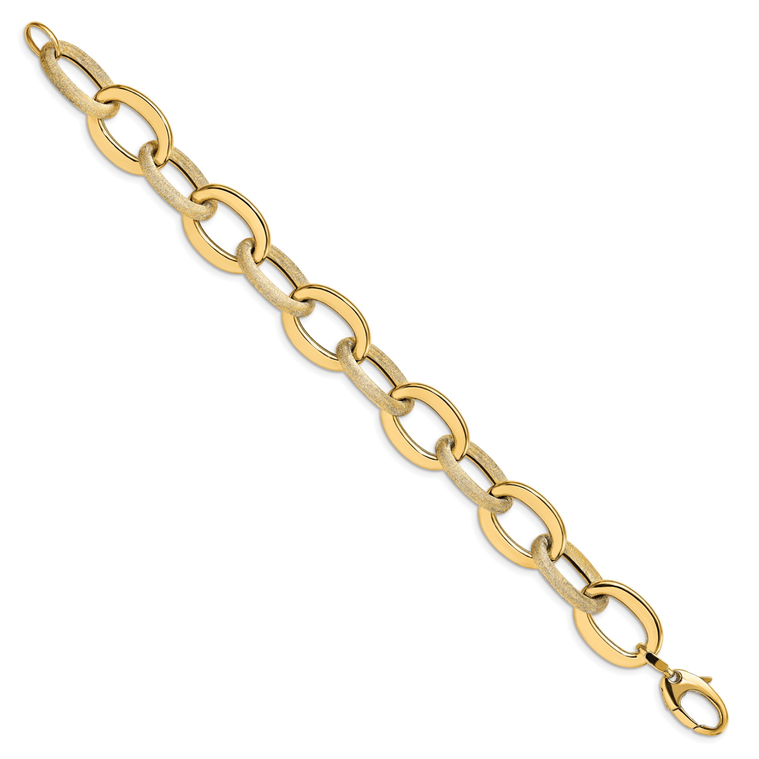 Leslie&#39;s Scratch-finish Fancy Link Bracelet 14k Gold Polished HB-LF1475-7.75, MPN: LF1475-7.75, 191…