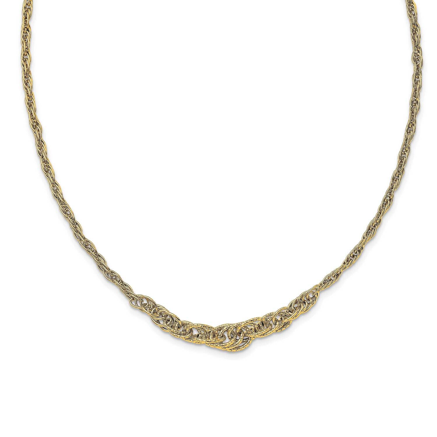 Leslie&#39;s Textured Fancy Link Necklace 14k Gold Polished HB-LF1496-18, MPN: LF1496-18, 191101738821