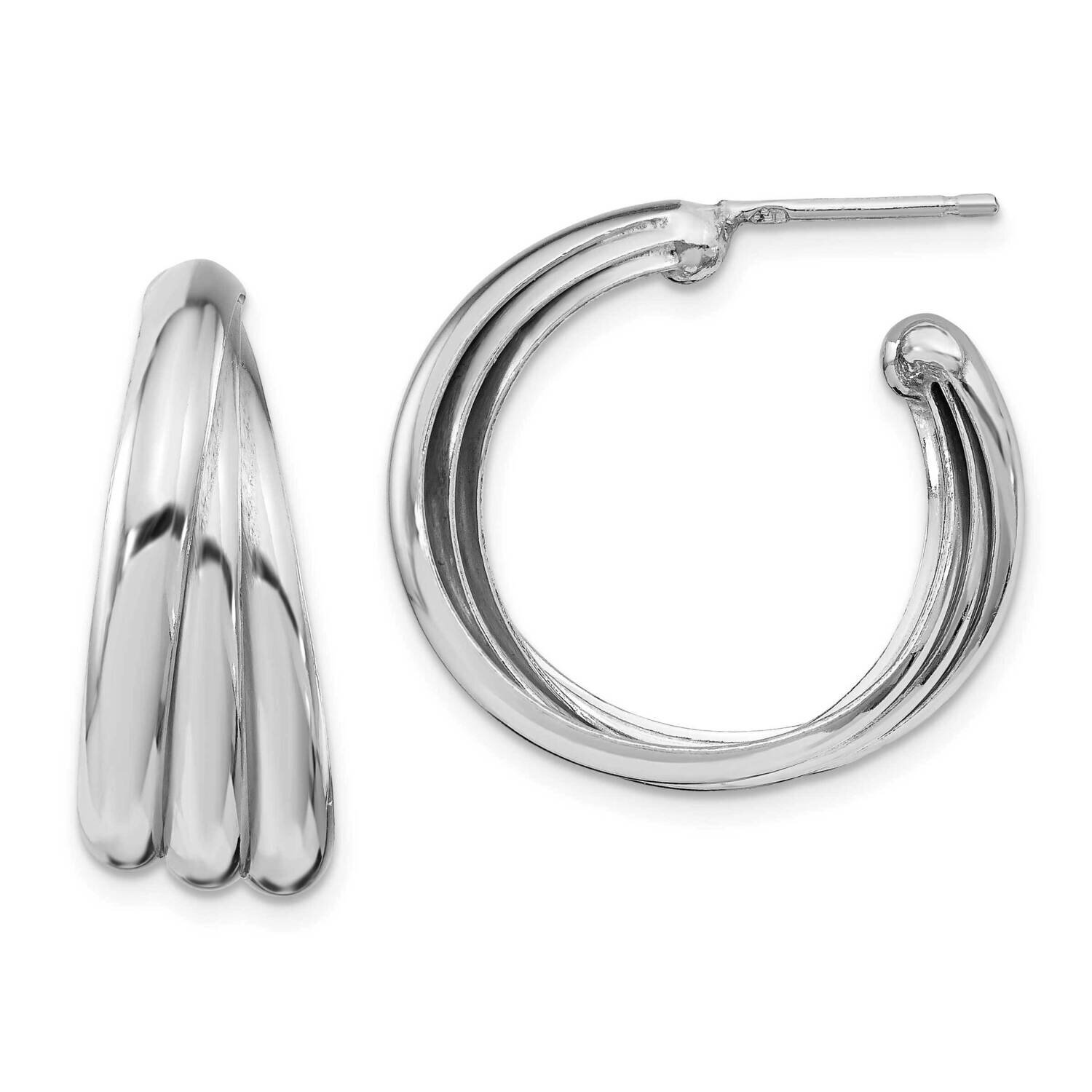 Leslie&#39;s Polished Hoop Earrings Sterling Silver Rhodium-plated HB-QLE1289, MPN: QLE1289, 1911018790…