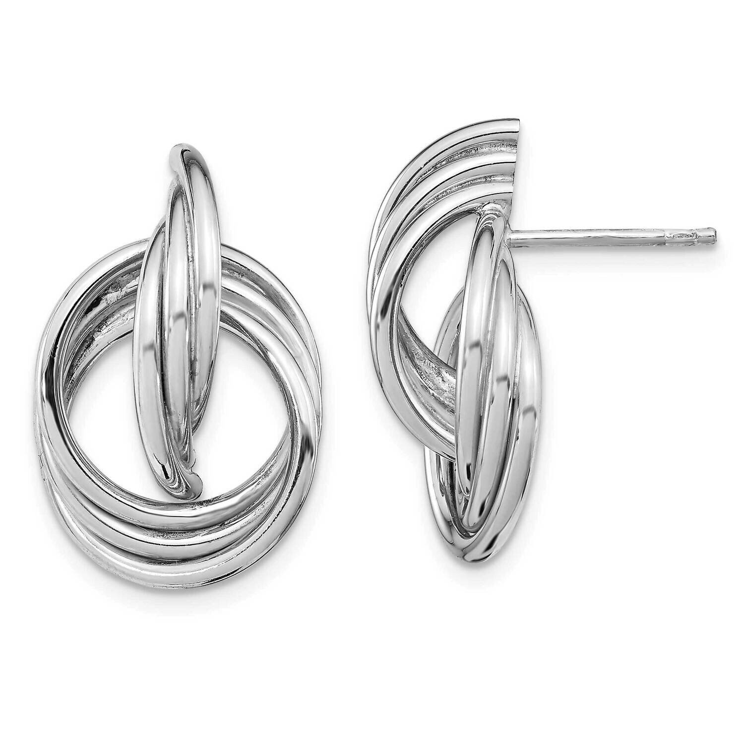 Polished Post Dangle Earrings Sterling Silver Rhodium-plated HB-QLE1293