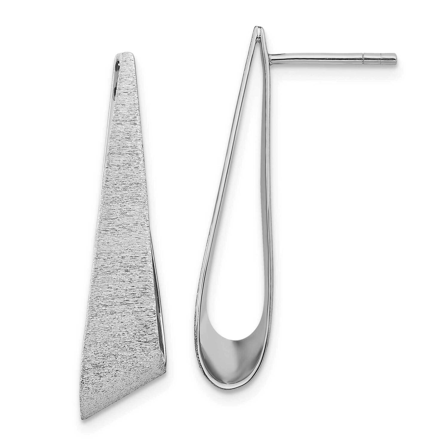 Leslie&#39;s Sand-finish Post Dangle Earrings Sterling Silver Rhodium-plated HB-QLE1319, MPN: QLE1319, …