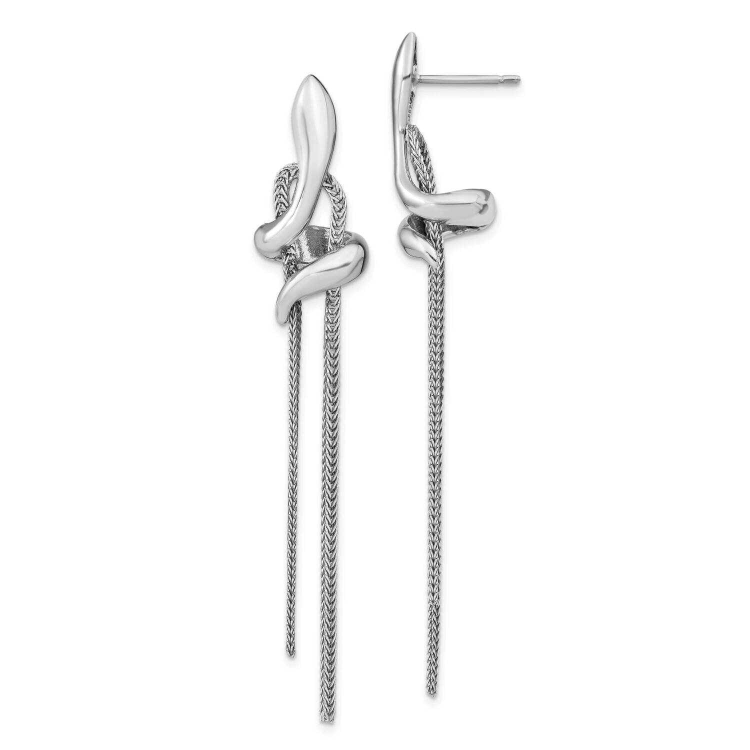 Leslie&#39;s Polished Post Dangle Earrings Sterling Silver Rhodium-plated HB-QLE1332, MPN: QLE1332, 191…