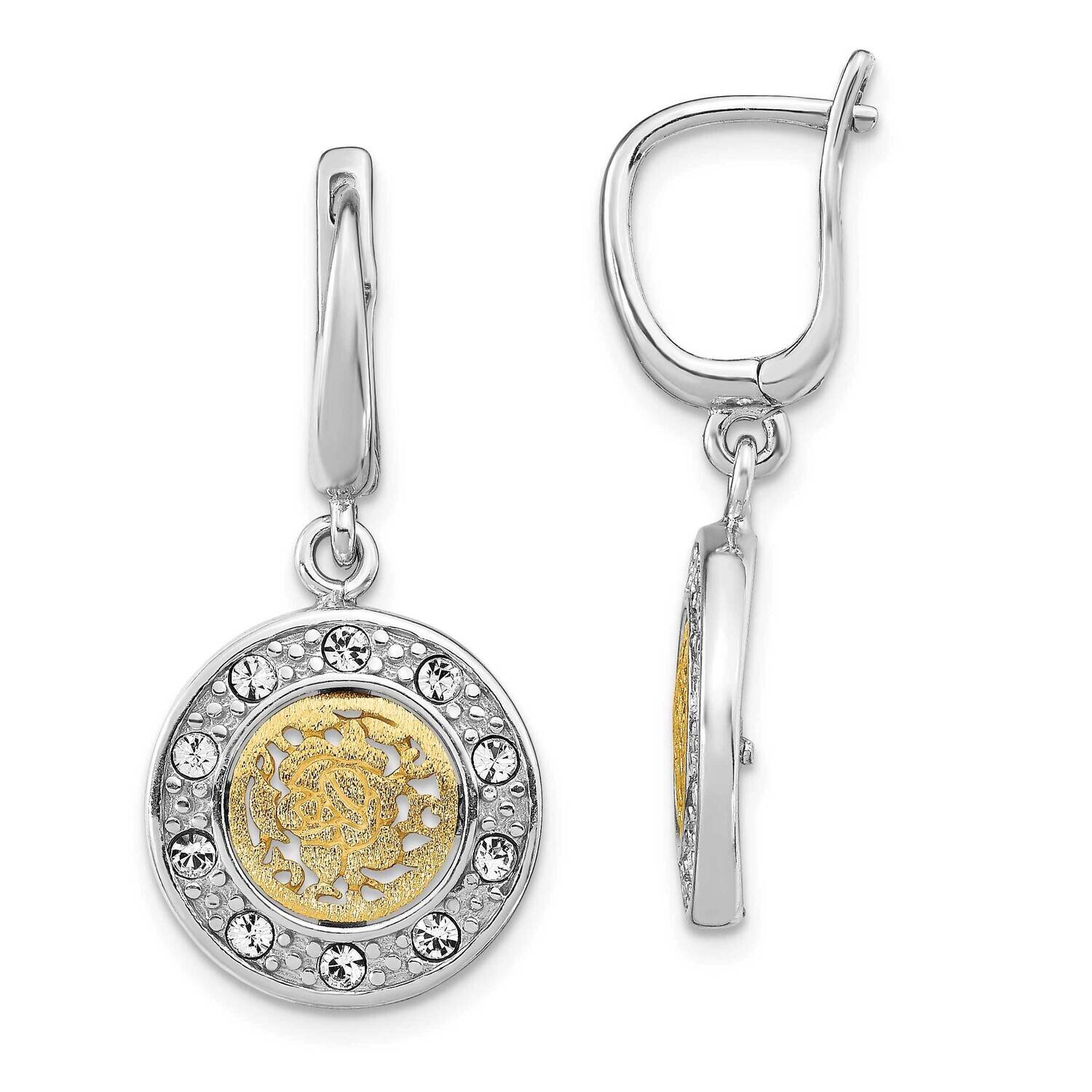 Gold-tone Crystal Earrings Sterling Silver Rhodium-plated HB-QLE1333