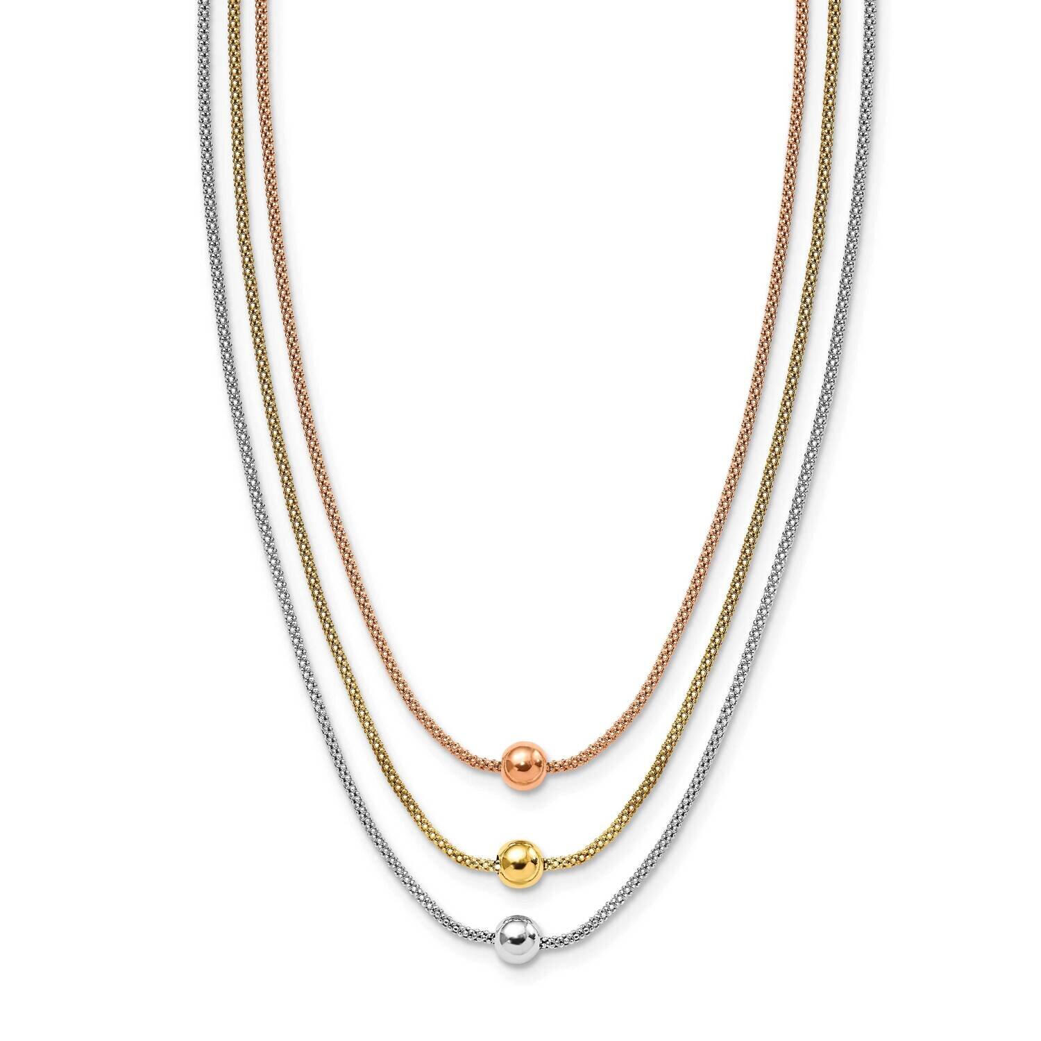 Rose Yellow Gold-plated 2in Extender Necklace Sterling Silver HB-QLF1182-18