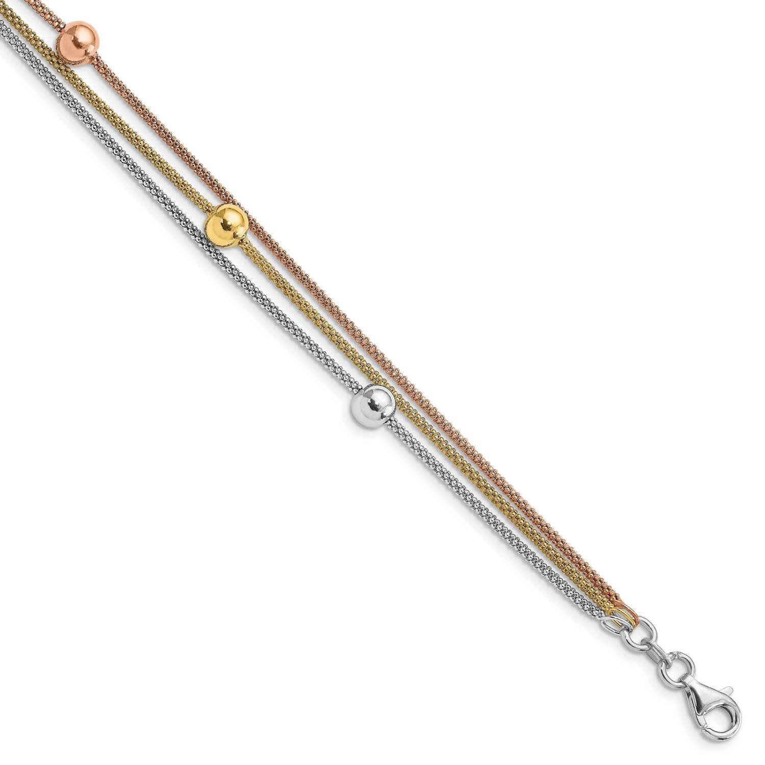 Leslie&#39;s Rose Yellow Gold-plated 1in ext Bracelet Sterling Silver HB-QLF1182-7, MPN: QLF1182-7, 191…