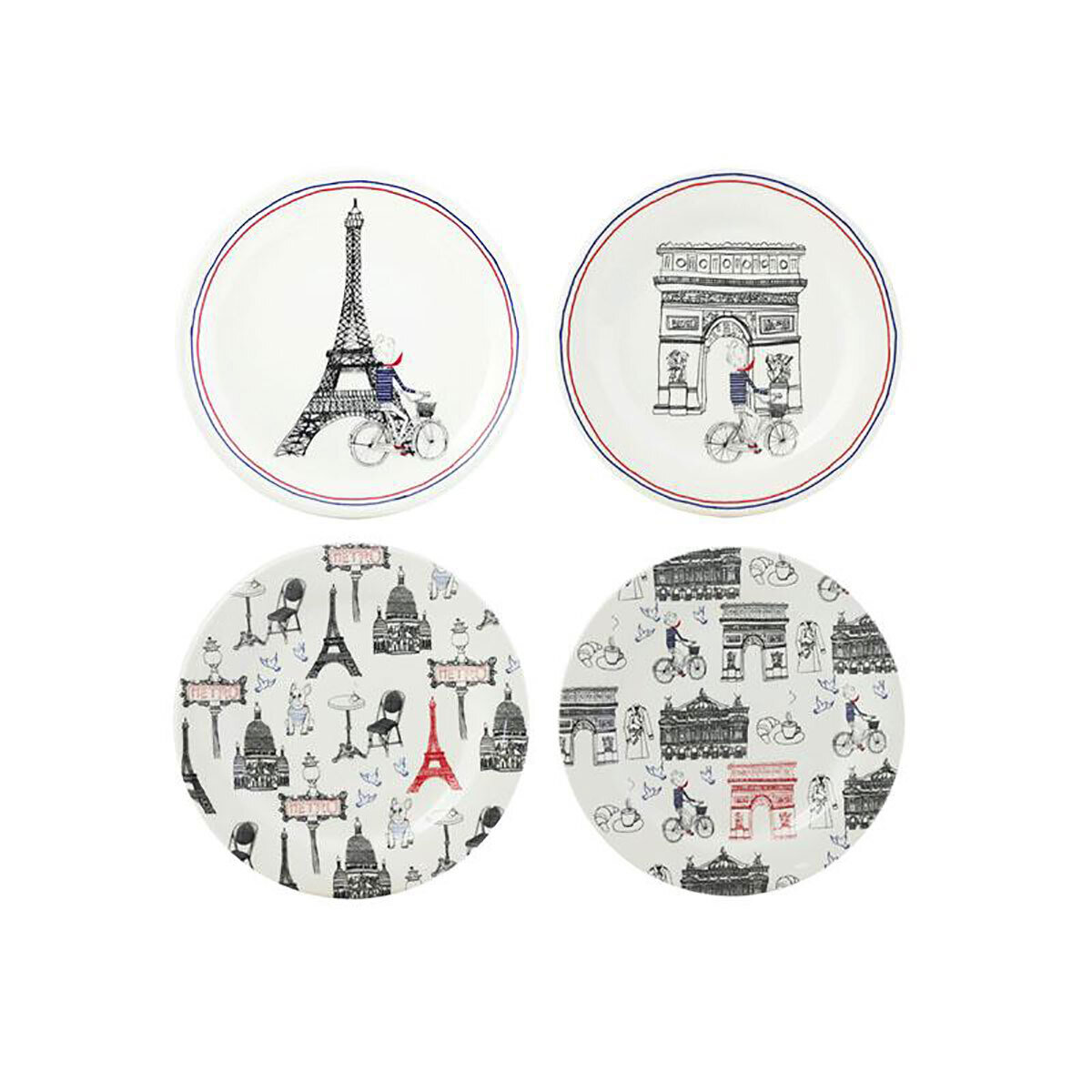 Gien Ca C Est Paris Canape Plates Assorted 1826B4BX50