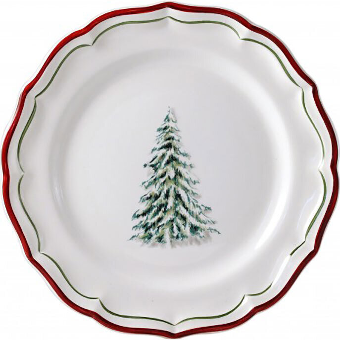 Gien Filet Noel Dessert Plate 1731ADUS22, MPN: 1731ADUS22, 840769088808