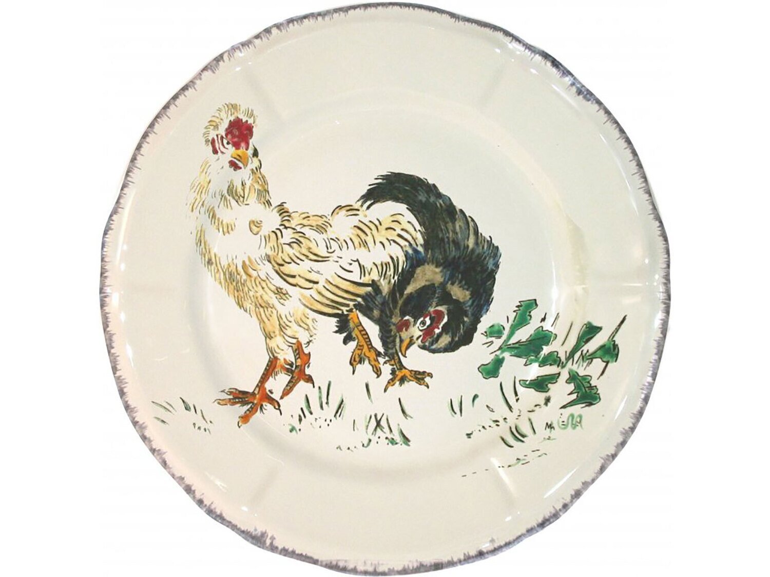 Gien Grands Oiseaux Dessert Plate Poule Negre Soie 0113CD0826, MPN: 0113CD0826, 840769072135