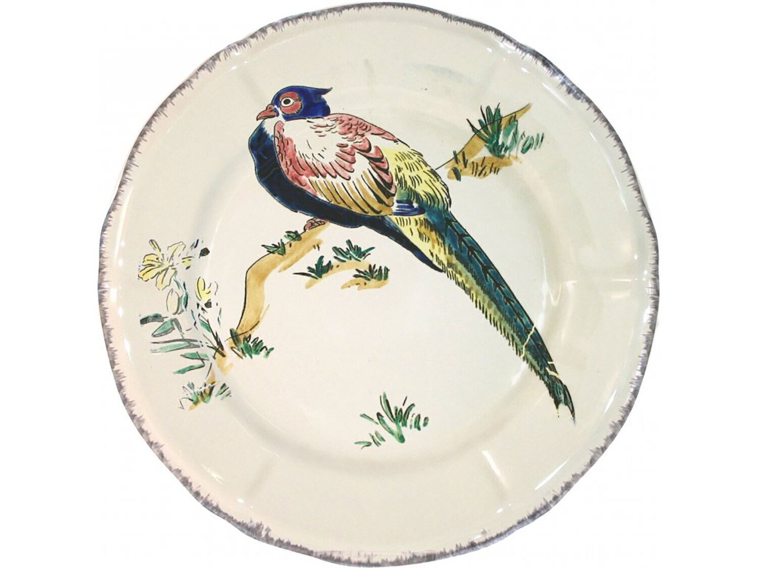 Gien Grands Oiseaux Dessert Plate Faisan Amherst 0113CD3226