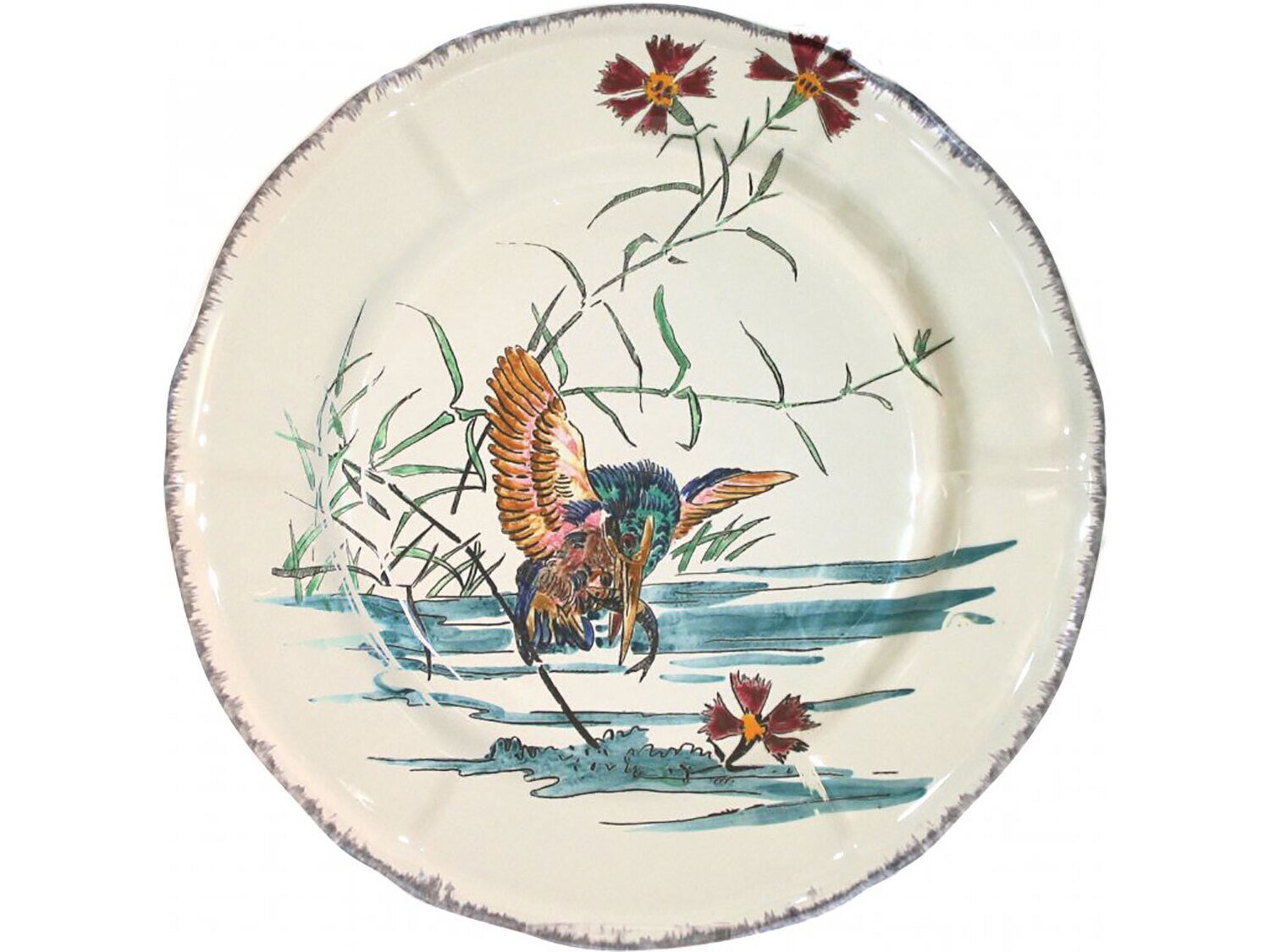 Gien Grands Oiseaux Dessert Plate Martin-Pcheur 0113CD3826, MPN: 0113CD3826, 840769072074