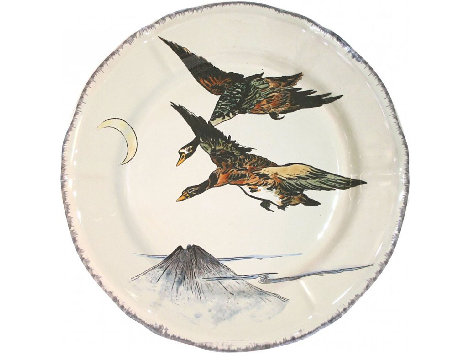 Gien Grands Oiseaux Luncheon Plate Canard En Vol 0113CP2226