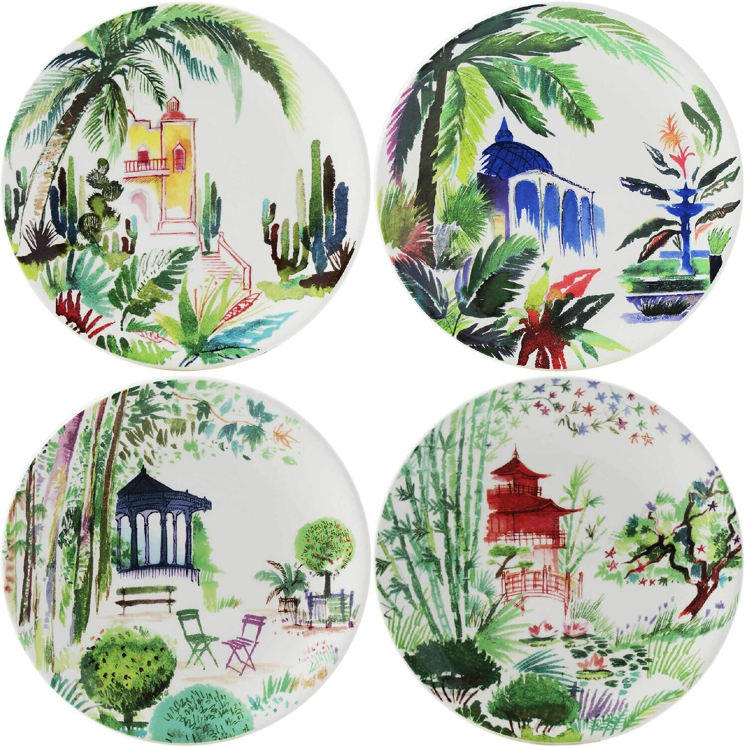 Gien Jardins Extraordinaires Canape Plates Assorted 1825B4BX01, MPN: 1825B4BX01, 840769037738