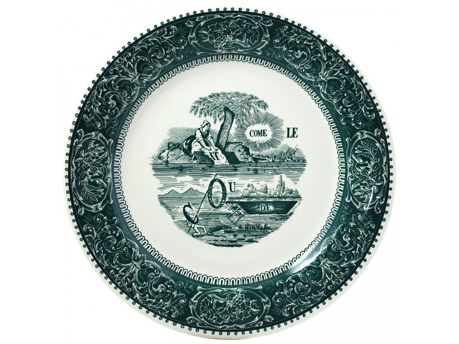 Gien Les Depareillees Dinner Plate Rebus 1841AEX550
