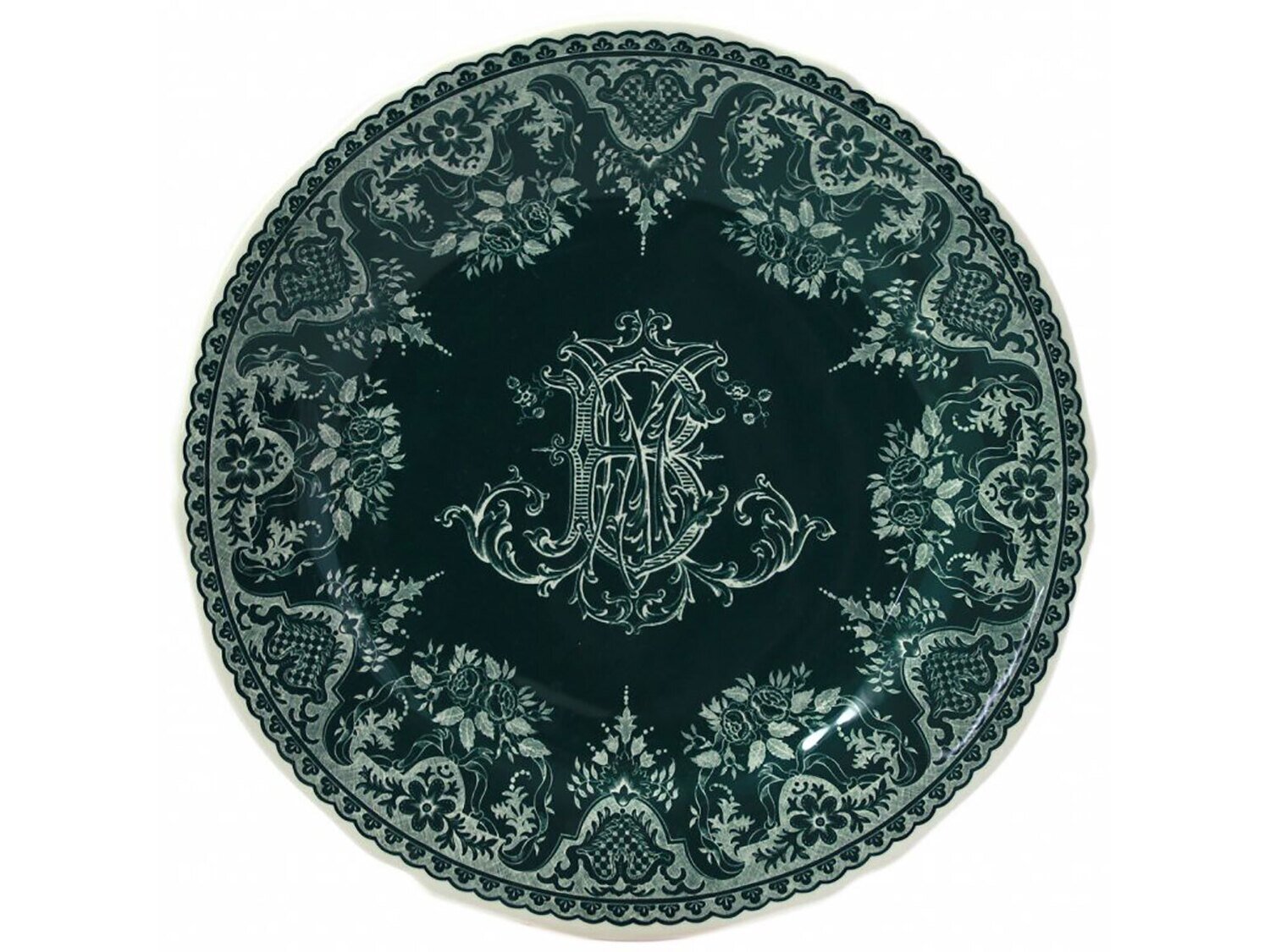 Gien Les Depareillees Dessert Plate Monogramme 1841ADE226, MPN: 1841ADE226, 840769030494