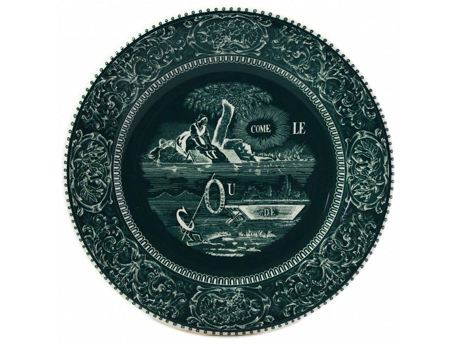 Gien Les Depareillees Dessert Plate Rebus 1841ADE550, MPN: 1841ADE550, 840769036038
