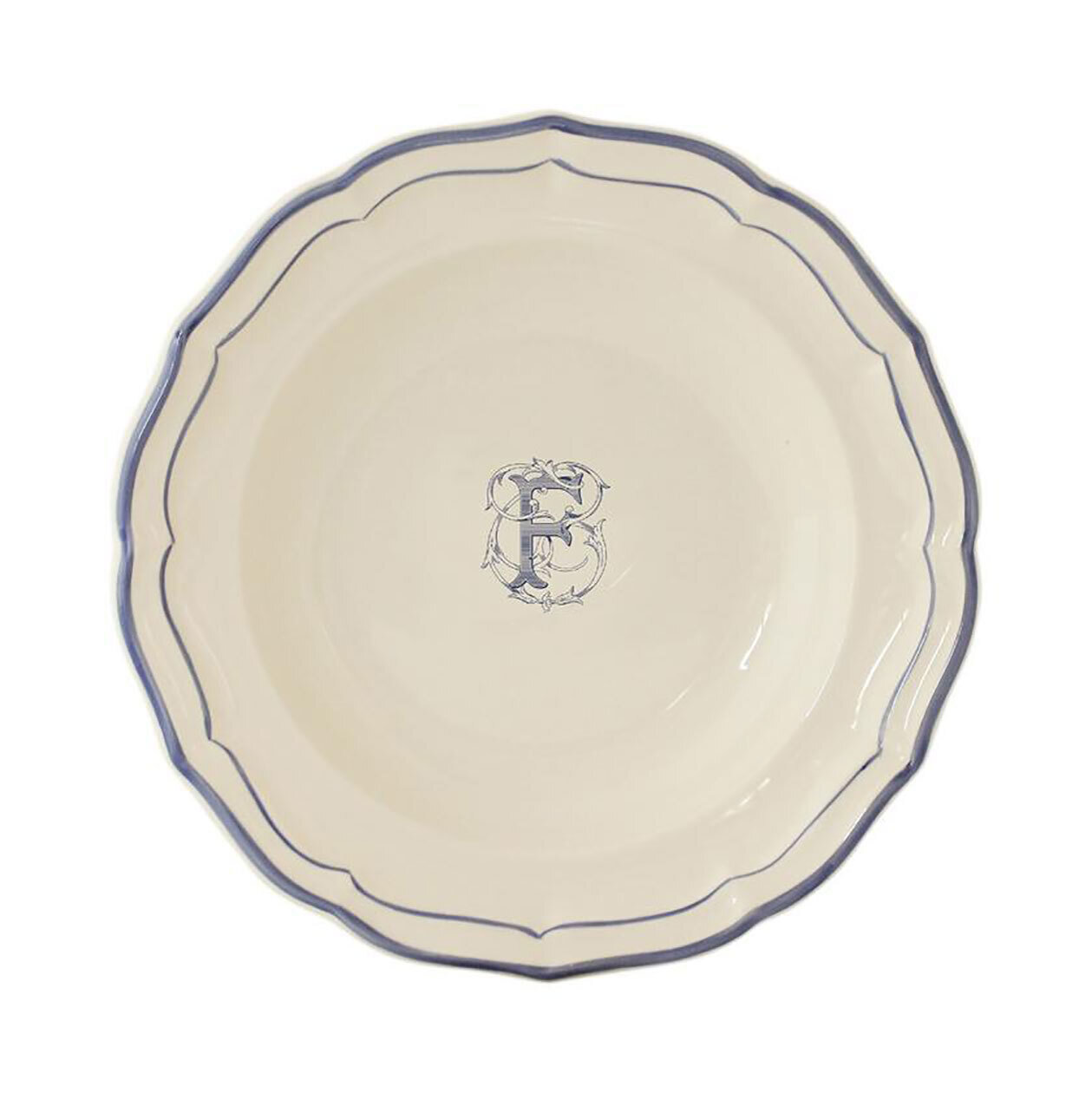 Gien Monogram Filet Bleu Rim Soup Letter F 1710ACRF22, MPN: 1710ACRF22, 840769019772