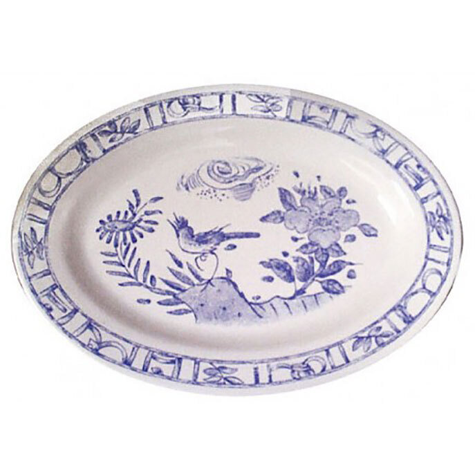 Gien Oiseau Blue &amp; White Oval Platter 1290COV650, MPN: 1290COV650, 840769106717