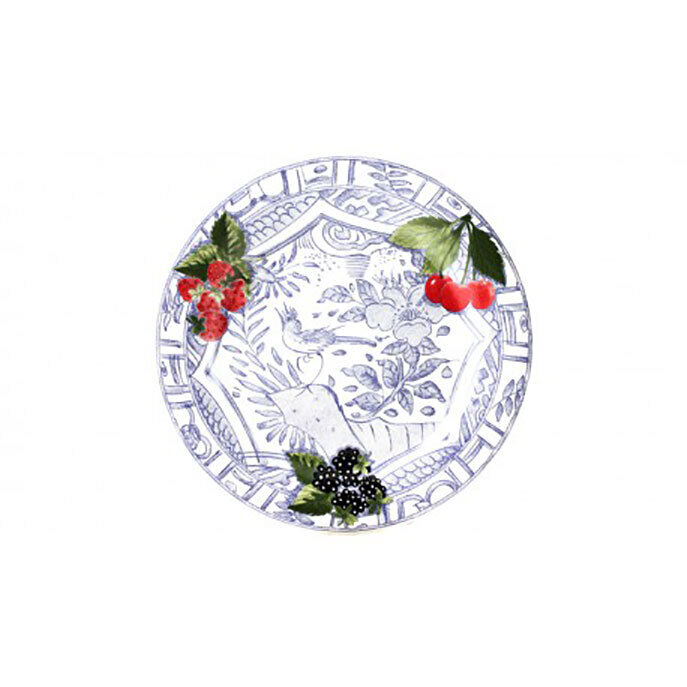 Gien Oiseau Blue Fruits Dinner Plate 1292AEXT50, MPN: 1292AEXT50, 840769099217