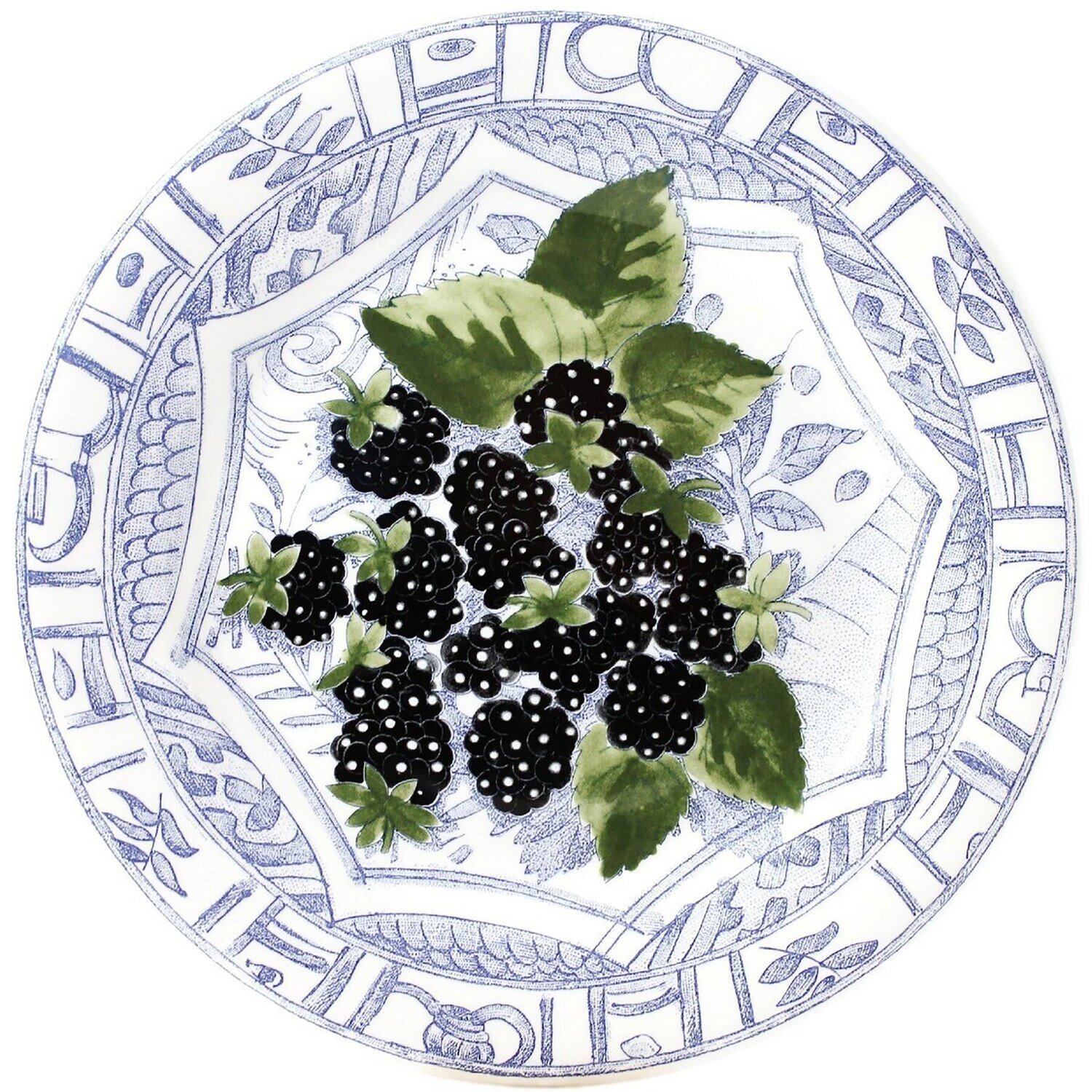 Gien Oiseau Blue Fruits Dessert Plate Blackberry 1292ADE450, MPN: 1292ADE450, 840769099262