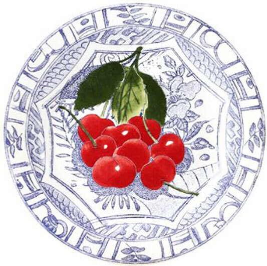 Gien Oiseau Blue Fruits Canape Plate Cherry 1292APA150, MPN: 1292APA150, 840769099286