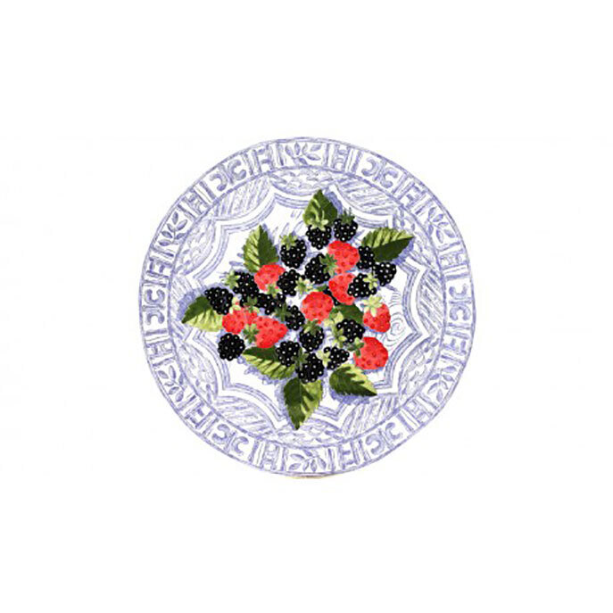Gien Oiseau Blue Fruits Cake Platter 1292BPGB03, MPN: 1292BPGB03, 840769099323